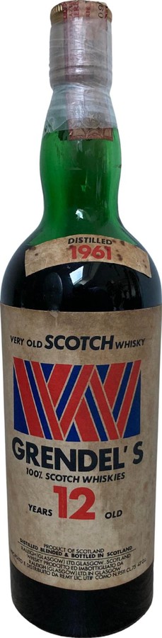 Grendel's 1961 Very Old Scotch Whisky Importato E Distribuito Da Remy Lic.UTIF Como 43% 750ml