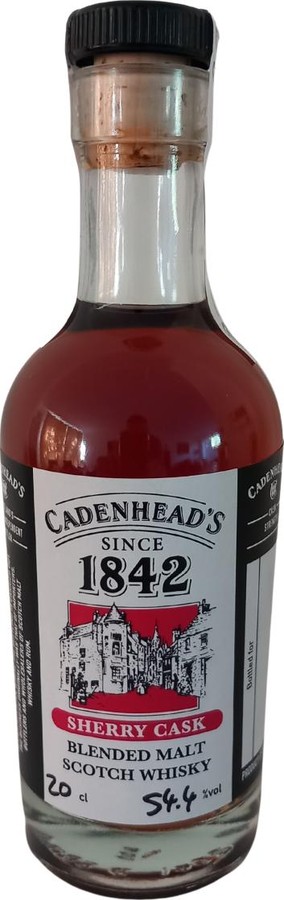 Cadenhead's Sherry Cask CA 1842 Hand filled at Cadenhead Shop Edinburgh Sherry 54.4% 200ml