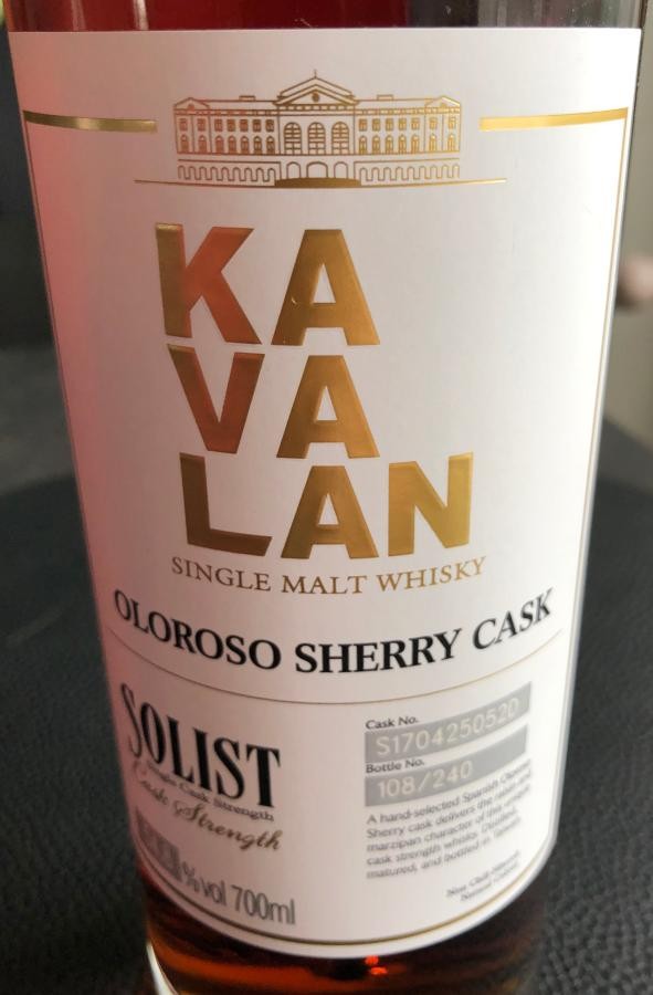 Kavalan Solist Oloroso Sherry Cask Oloroso Sherry 54.8% 700ml