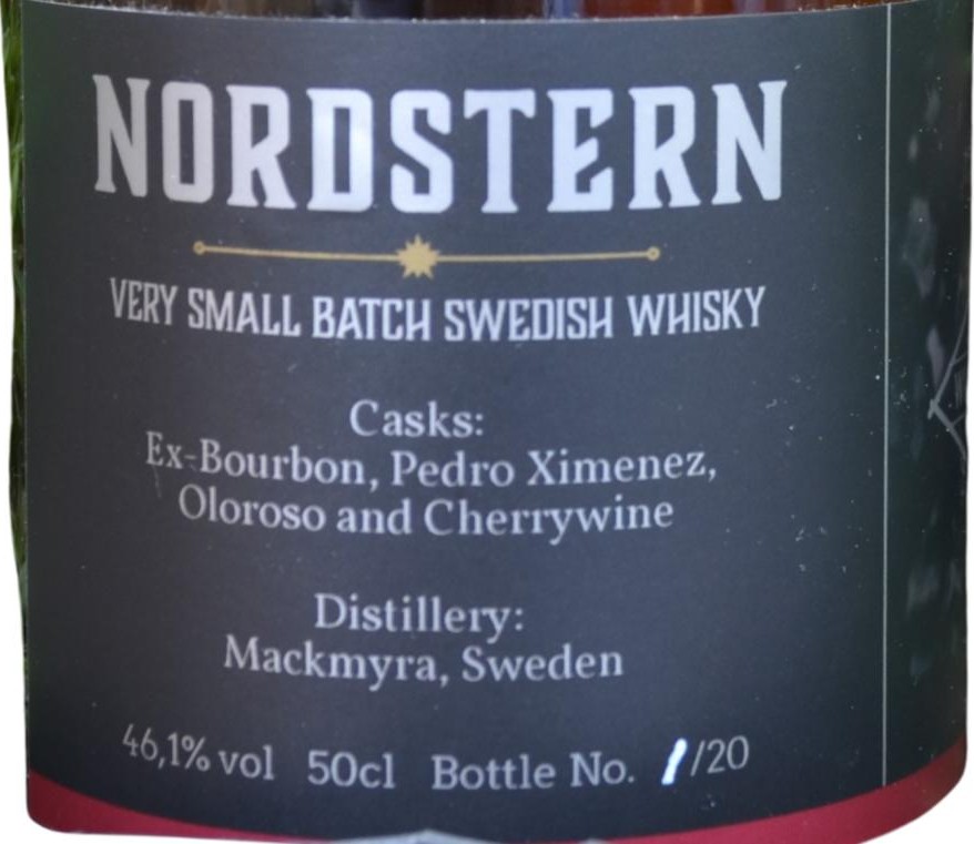 Nordstern Ud Very Small Batch Swedish Whisky American Oak Oloroso & PX Casks Cherrywine Whisky Plausch 46.1% 500ml