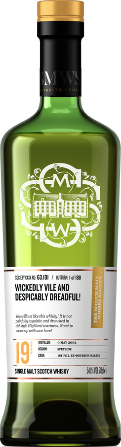 Glentauchers SMWS 63.101 Wickedly Vile and Despicably Dreadful 1st Fill ex-Bourbon 54.1% 700ml