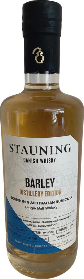 Stauning Distillery Edition 2017 Barley Bourbon & Australian Rum cask Bourbon + Australian Rum cask Distillery only 48% 350ml