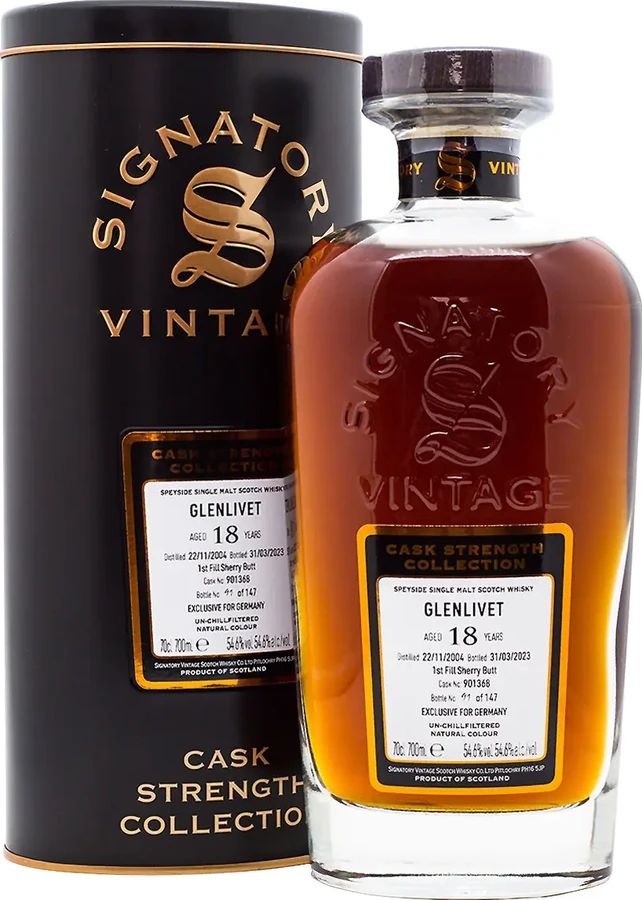 Glenlivet 2004 SV Cask Strength Collection 1st Fill Sherry Butt Exclusive for Germany 54.6% 700ml