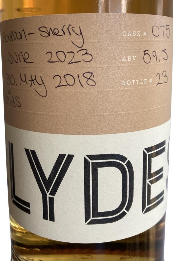 The Clydeside Distillery 2018 Hand filled at distillery Bourbon + Sherry 59.5% 700ml