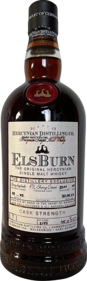 ElsBurn 2011 The Distillery Exclusive Cask Strength Sherry Hogsheads PX Sherry Octave 45% 700ml