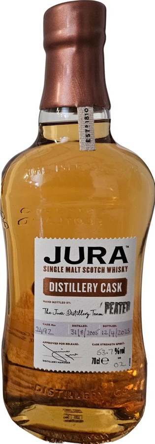 Isle of Jura 2005 Distillery Cask Ex Bourbon Distillery Shop 53.7% 700ml
