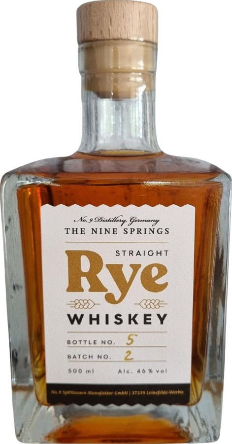 The Nine Springs Straight Rye Whisky 46% 500ml