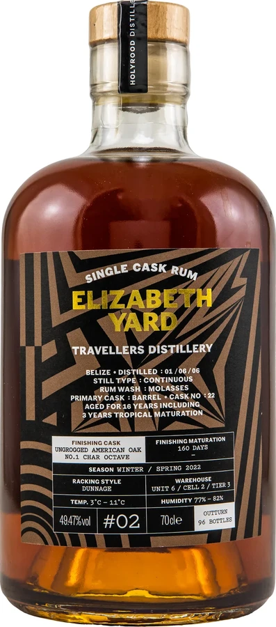 Elizabeth Yard 2006 Travellers Belize #2 Ungrogged American Oak Char Octave Finish 16yo 49.47% 700ml