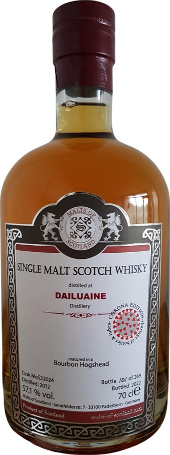 Dailuaine 2012 MoS matured in A Bourbon Hogshead 57.1% 700ml