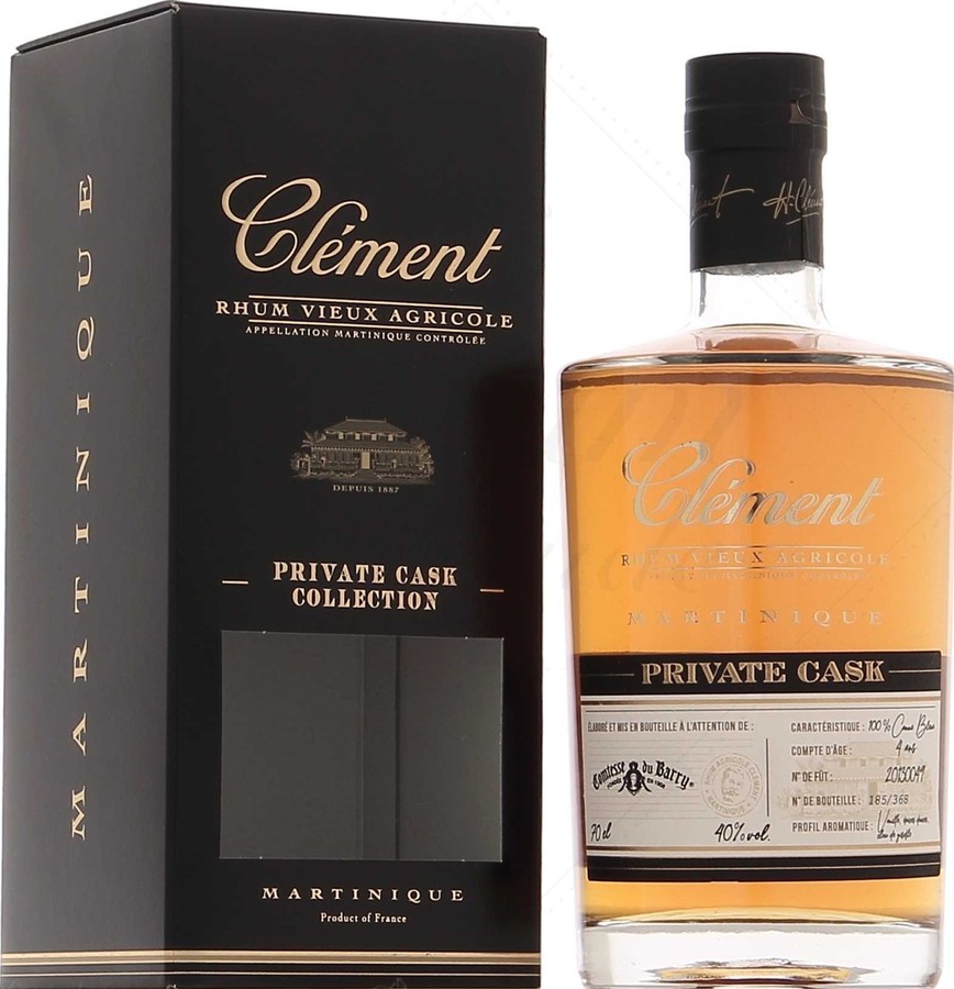 Clement Private Cask Collection Bottled for For Comtesse du Barry 4yo 40% 700ml