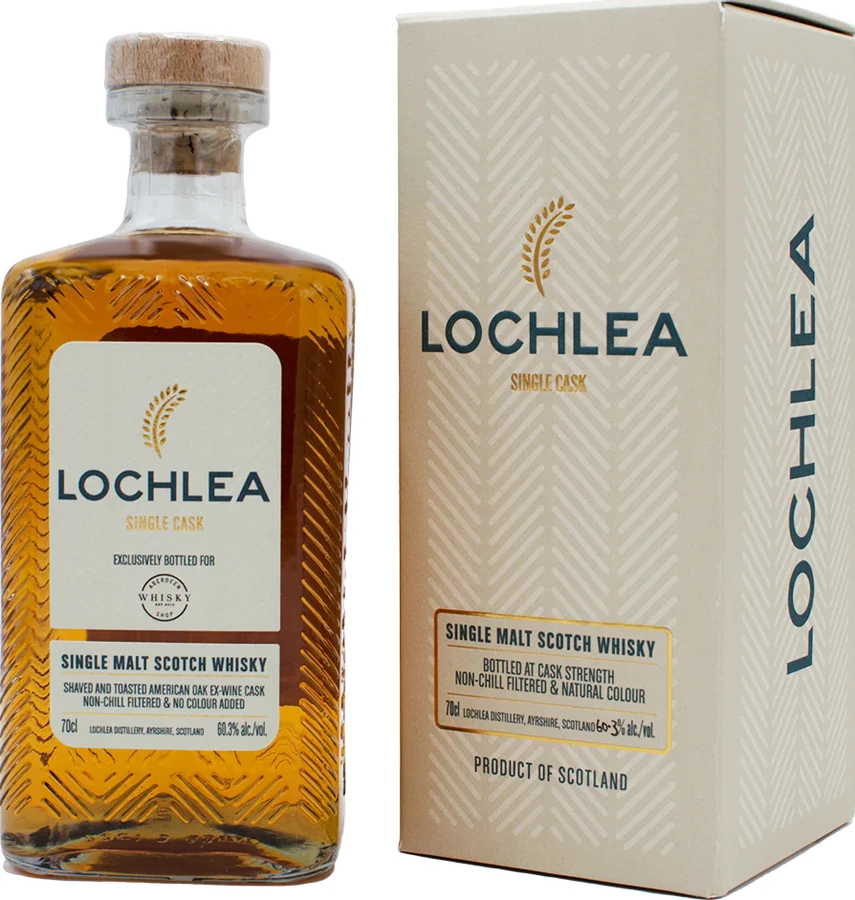 Lochlea 2018 Single Cask Shaved and Toasted American oak ex wine cask Aberdeen Whisky Shop 60.3% 700ml