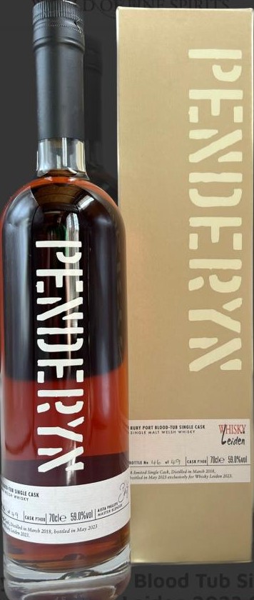 Penderyn 2018 Single Cask Ruby Port Blood-Tub Whisky in Leiden 2023 59% 700ml