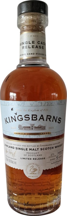 Kingsbarns 5yo Single Cask Release 1st fill STR Wine Barrique Spivi AB 58.6% 700ml