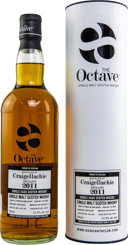 Craigellachie 2011 DT The Octave 11yo in Oak casks 9 months in Octave 53.9% 700ml