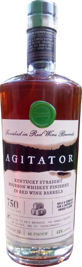 Agitator US Kentucky Straight Bourbon Whisky Red Wine Barrels Finish 43% 750ml