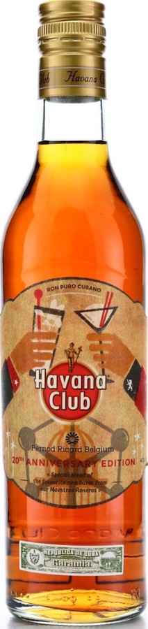 Havana Club Pernod Ricard Belgium 20th Anniversary 40% 500ml