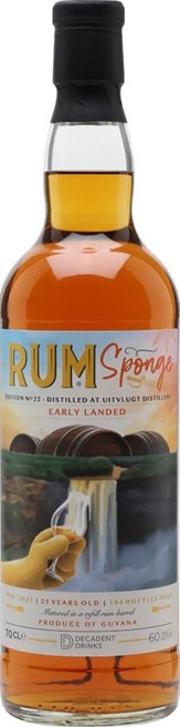 Decadent Drinks 1998 Uitvlugt Rum Sponge Edition No.22 25yo 60% 700ml