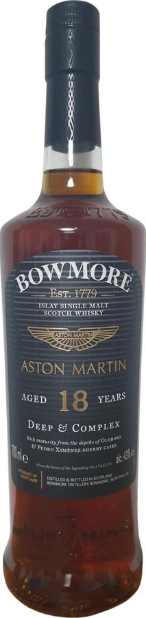 Bowmore 18yo Deep & Complex Aston Martin Edition Oloroso & Pedro Ximenez Sherry Travel Retail 43% 700ml
