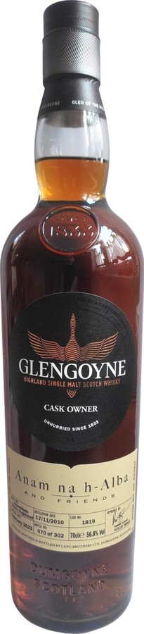 Glengoyne 2010 Cask Owner Amontillado Sherry Hogshead Anam na h-Alba & Friends 56.8% 700ml