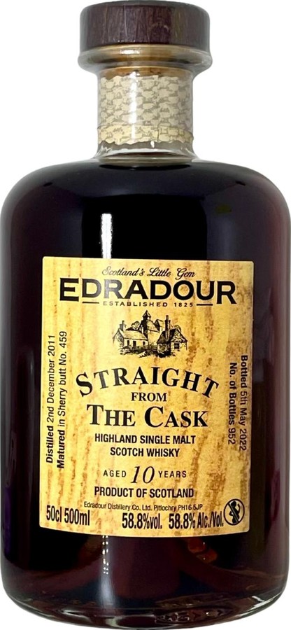 Edradour 2011 Straight From The Cask Sherry Cask Matured Sherry Butt 58.8% 500ml
