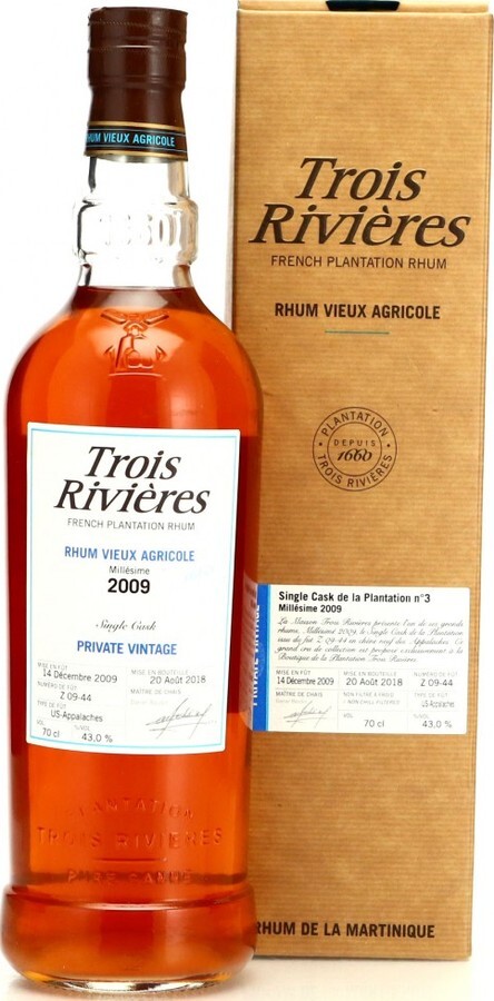 Trois Rivieres 2009 Private Vintage Cask No. #Z09-44 8yo 43% 700ml