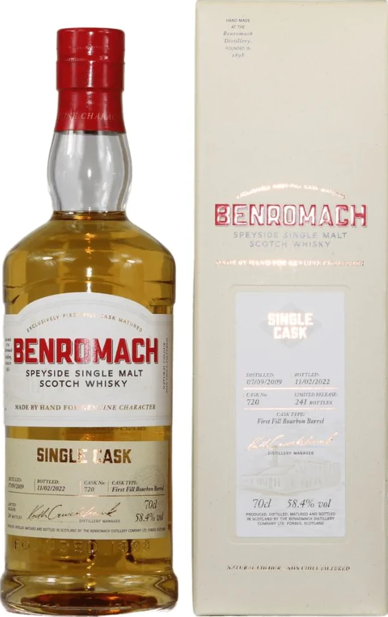 Benromach 2009 Single Cask 1st Fill Bourbon Barrel 58.4% 700ml