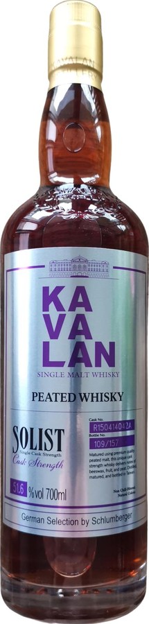 Kavalan Solist Peated Whisky German Selection by Schlumberger 51.6% 700ml