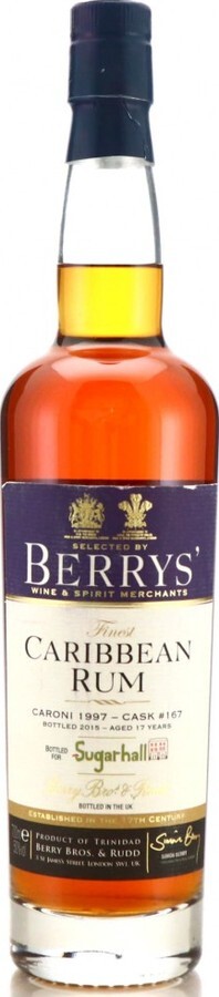Berry Bros & Rudd 1997 Caribbean Rum Sugarhall Cask #167 17yo 50% 700ml