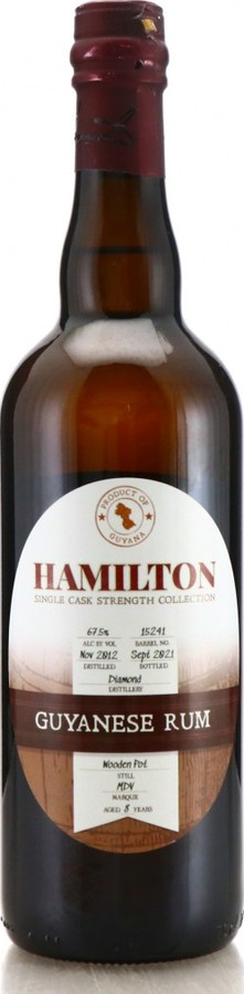 Hamilton 2012 Diamond Guyana Rum MDV 8yo 67.5% 750ml