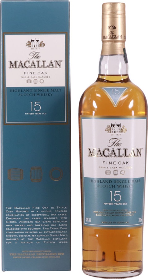 Macallan 15yo Fine Oak Triple Cask Matured 43% 700ml