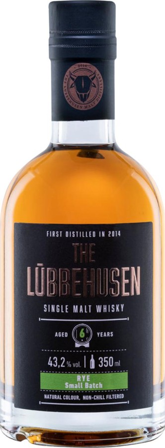 The Lubbehusen 6yo Rye Small Batch Virgin White Oak Ex-American Rye Barrel 43.2% 350ml