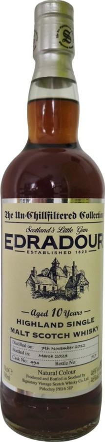 Edradour 2012 SV The Un-Chillfiltered Collection 46% 700ml
