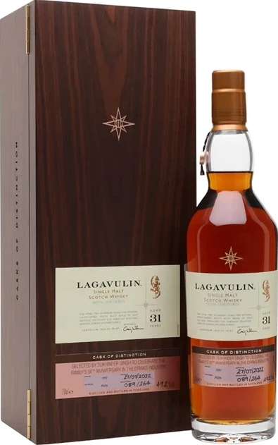 Lagavulin 1991 Casks of Distinction 1st Fill PX Sherry Hogshead 50th anniversary of the family of TWE's co-founders Sukhinder and Rajbir Singh 49.2% 700ml