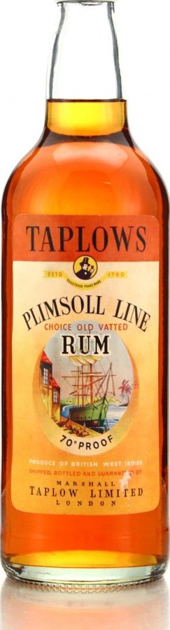 Taplows Plimsoll Line Old Vatted Rum 1970s 40%