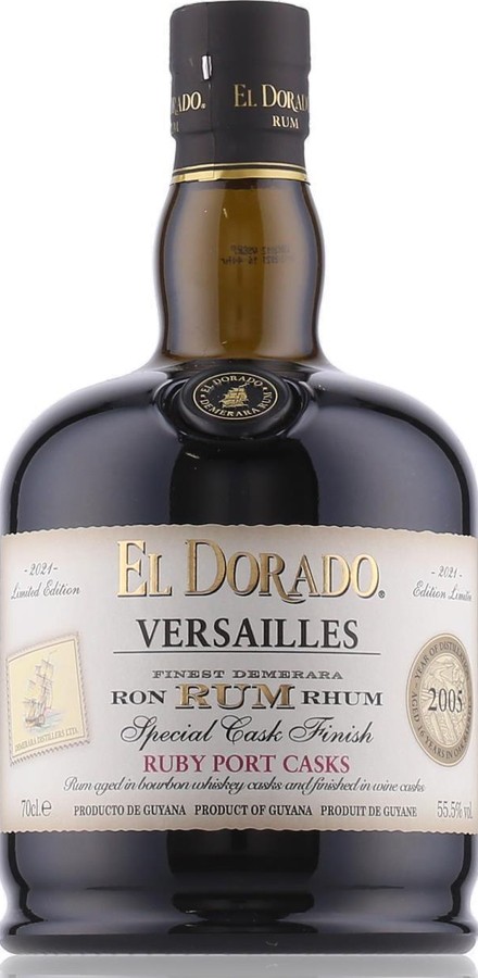 El Dorado 2005 Versailles Guyana Special Cask Finish Ruby Port Casks & 2021 16yo 55.5% 700ml