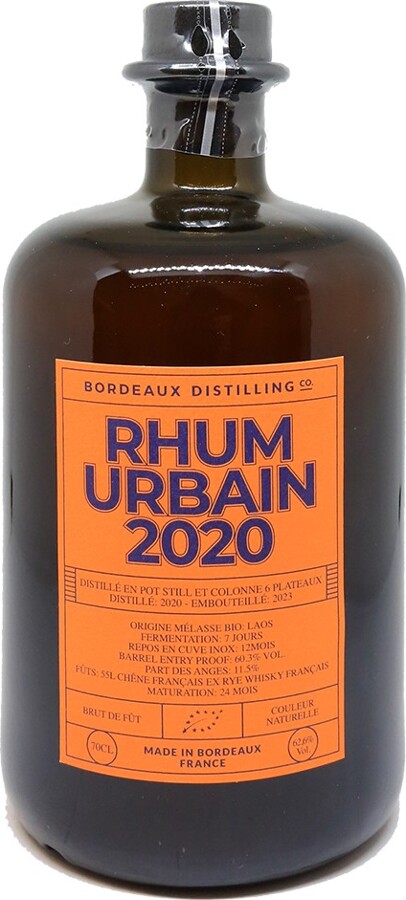 Bordeaux Distilling 2020 Rhum Urbain 62.6% 700ml