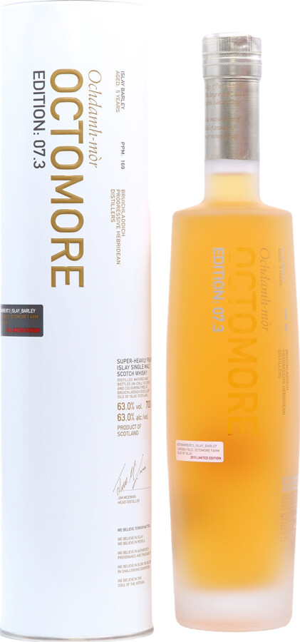 Octomore Edition 07.3 169 Islay Barley Lorgba Field Octomore Farm between 25.11.2015 and 16.12.2015 63% 700ml