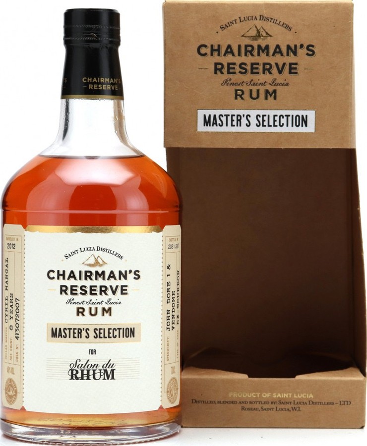 Chairman's Reserve 2012 Saint Lucia Distillers Master's Selection Salon du Rhum 8yo 46% 700ml