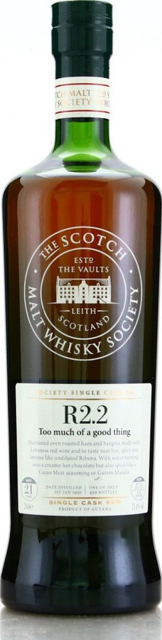 The Scotch Malt Whisky Society 1991 Demerara Distillers Ltd Guyana R2.2 Too much of A good thing 21yo 71.4% 700ml