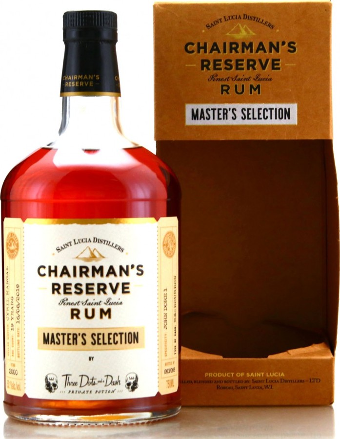 Chairman's Reserve 2000 Saint Lucia Distillers Master's Selection Three Dots and A Dash 19yo 53.1% 750ml