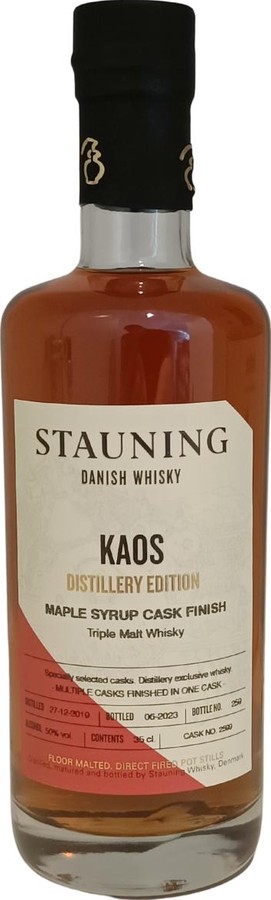 Stauning 2019 Distillery Edition KAOS Maple Syrup Cask Finish Maple Syrup Finish 50% 350ml