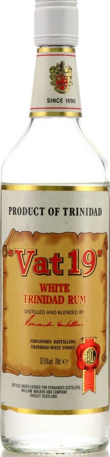 Fernandes Vat 19 White Trinidad Rum Unaged 37.5% 700ml