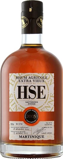 HSE 2005 Distillerie du Simon Martinique Sauternes Finish 9yo 41% 500ml
