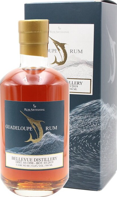 Rum Artesanal 1998 Bellevue Guadeloupe Cask No. 80 21yo 53.8% 500ml