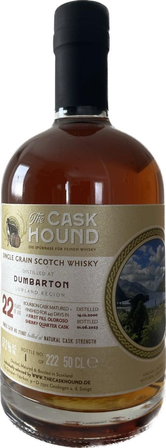 Dumbarton 2000 TCaH Bourbon + Finish 445 D. 1st Fill Oloroso QC 57.2% 500ml