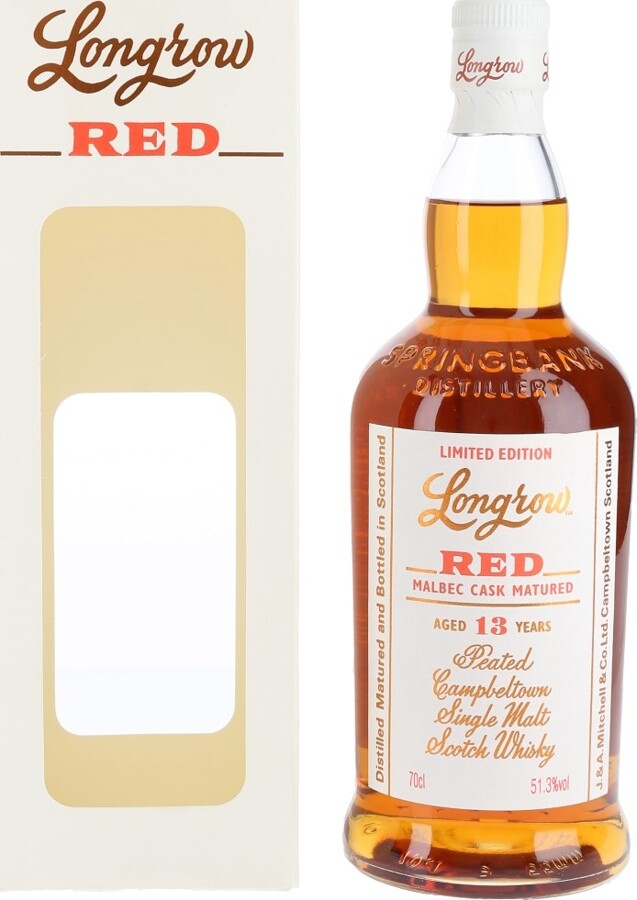 Longrow Red Peated Campbeltown Single Malt Scotch Whisky Malbec Cask Matured 13yo 51.3% 700ml