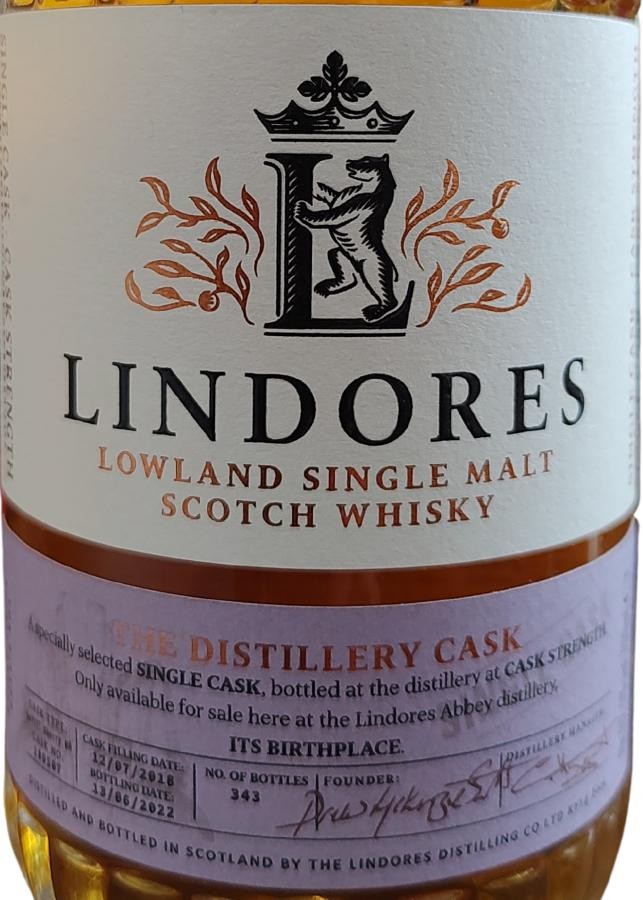 Lindores Abbey 2018 The Distillery Cask Refill Sherry Hogshead 62.1% 700ml