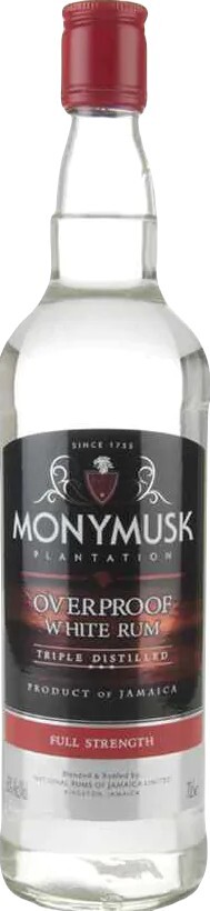 Monymusk White Overproof Rum Clarendon Jamaica 63% 700ml
