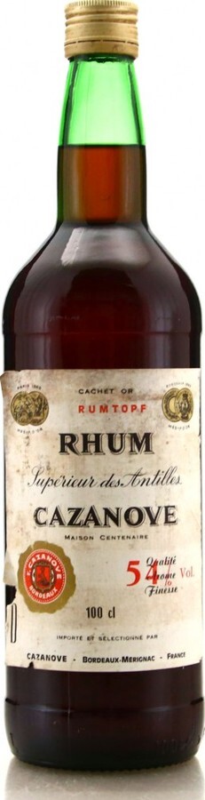 Cazanove Bordeaux 1980 Maison Centenaire Rhum Superieur Des Antilles 40% 1000ml