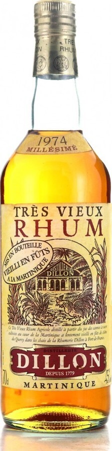 Dillon 1974 Tres Vieux Rhum Martinique 45% 700ml